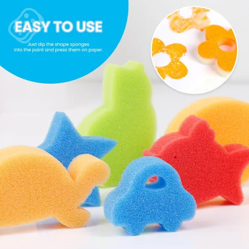 Miniatura 5 de LEOBRO 30 esponjas para pintar, aplicadores de pintura de esponja de forma, esponjas de pintura para manualidades, sellos de esponja de espuma