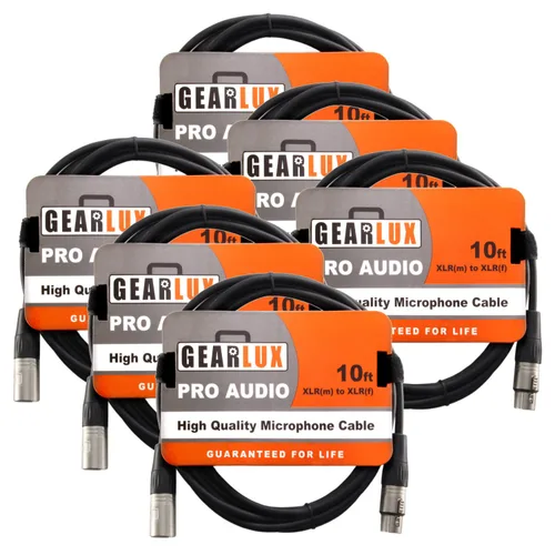 Miniatura 22 de Gearlux – Cable de micrófono XLR, completamente balanceado, macho a hembra, 25 pies - Paquete de 3