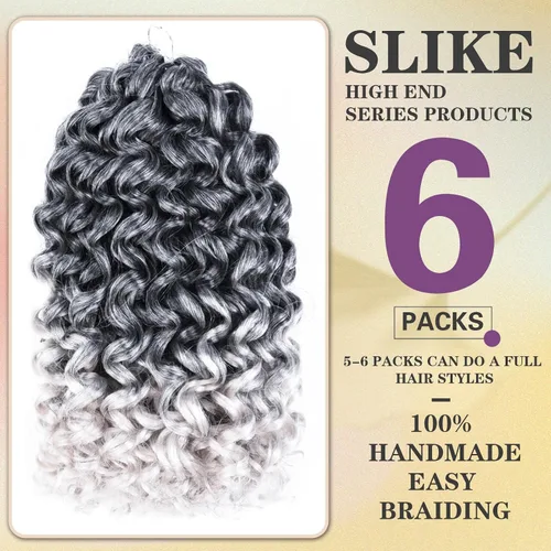 Miniatura 3 de Silke - Paquete de 6 extensiones de cabello rizado Gogo rizado con ondas oceánicas para mujeres (10 pulgadas, Tgris)