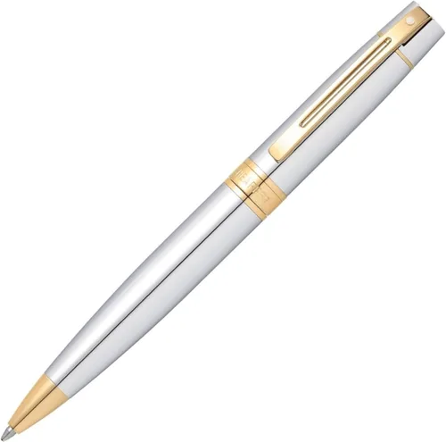 Miniatura 4 de Sheaffer 300 - Bolígrafo de punta redonda con detalles en cromo y tono dorado Ribete cromado/dorado