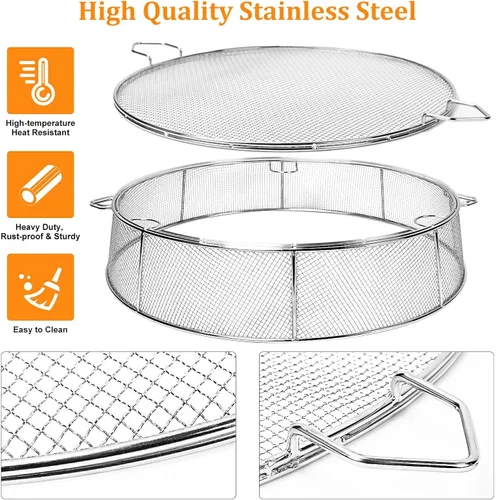 Miniatura 2 de Cubierta de protección contra chispas para hoguera de fogata, pantalla de chispas de acero inoxidable 304 para hoguera individual de 19.5 pulgadas