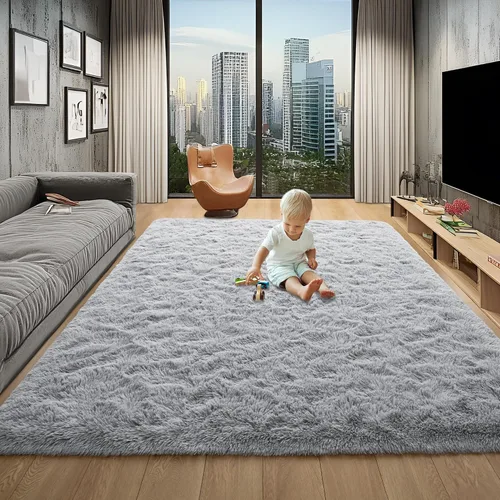 Miniatura 3 de Foxmas Alfombras de Área Suaves y Esponjosas para Dormitorio, Habitación de los Niños, Alfombra Lanuda de Felpa para Guardería, Alfombras Peludas