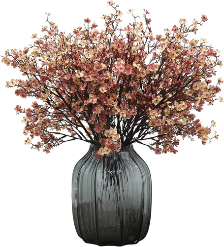 Miniatura 32 de JAKY-Global Flores Artificiales de Tela Aliento de Bebé 12 Ramos Plantas de Seda Falsas Europeas Decoración de Boda Fiesta Ramos de Tacto Real DIY