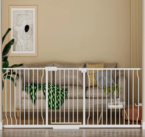 Miniatura 26 de HOOEN - Puerta de bebé extra ancha para escaleras, puertas, pasillos, puerta de tensión, puerta de bebé, caminar a través de puertas para niños
