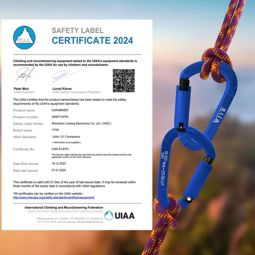 Miniatura 2 de Mosquetones de Escalada en Roca con Bloqueo Automático, Certificados UIAA Profesionales 25KN (5620 lbs) Mosquetones Resistentes para Rappel