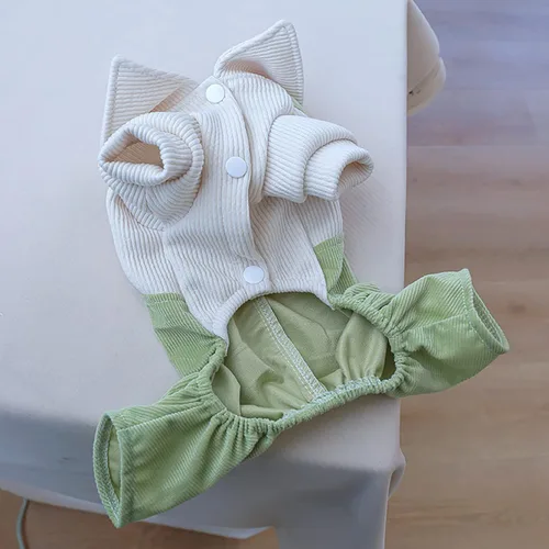 Miniatura 5 de Ropa de invierno para perros, camisas a cuadros para mascotas, elegante mono con babero para perros pequeños, lindos dibujos animados, monos