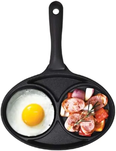 Sartén para huevos con revestimiento antiadherente de 2 espacios