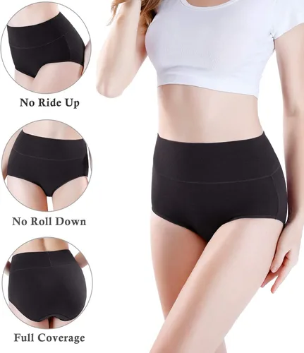 Miniatura 3 de wirarpa - Pantaletas ropa interior modal de bambú ultra suave cintura alta para mujer multipack