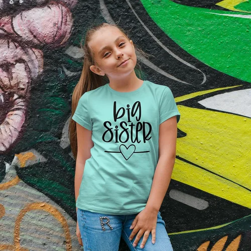 Miniatura 4 de Olive Loves Apple Big Sister Heart Sibling Reveal T-Shirt for Baby and Toddler Girls Sibling Outfits