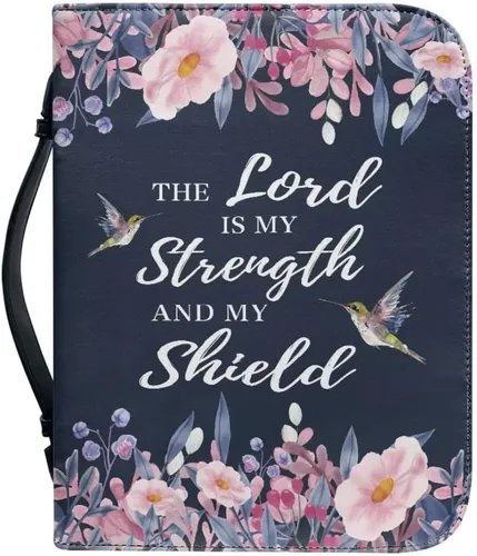 Miniatura 11 de Funda de cuero para la Biblia para hombres, funda de Biblia con patrón de bola roja, bolsa grande para la Biblia con asa bolsa de mano