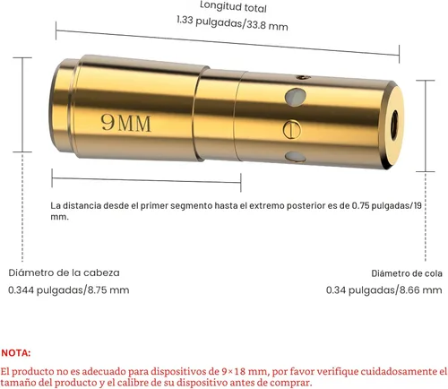 Miniatura 3 de MidTen Bore Sight Laser 9mm/223 5.56mm/30-06/25-06/270 Laser Bore Sighter Boresighter