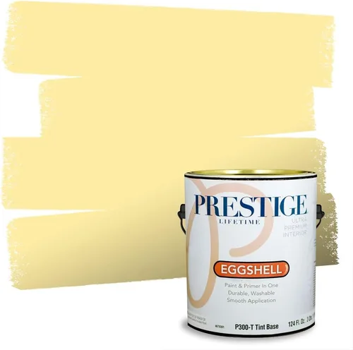 Miniatura 213 de PRESTIGE Pinturas Pintura Exterior e Imprimación En Uno, 1 Galón, Satinado, Pareja Comparable de Benjamin Moore* Amarillo* 320BM-PCM