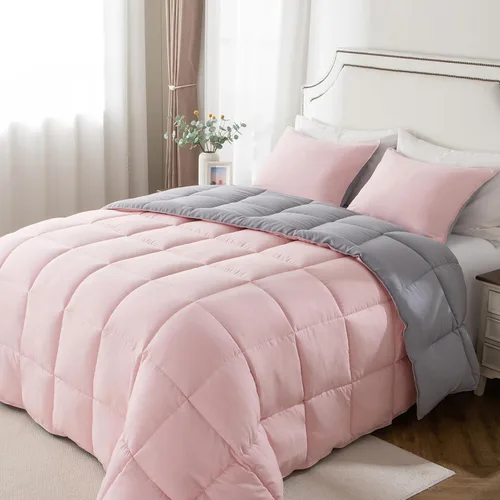 Miniatura 12 de KASENTEX - Juego de edredón individual/individual XL, reversible de doble color, plumón de ganso alternativo, ultrasuave, liviano, lavable a