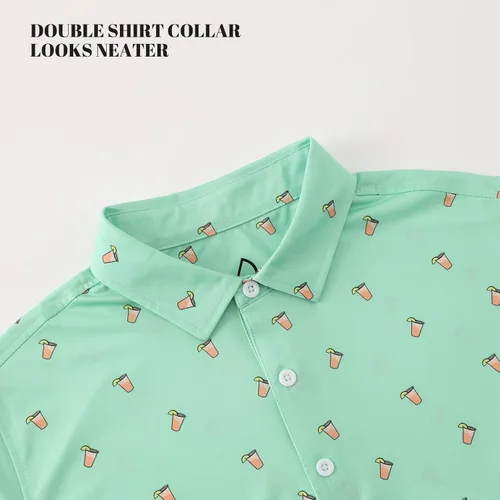 Miniatura 5 de DEOLAX Polo para hombre que absorbe la humedad ajuste seco rendimiento para hombre ajuste regular estampado de moda polo de manga corta