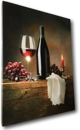 Miniatura 5 de BANBERRY DESIGNS Arte de pared LED de copas de vino, juego de 2 impresiones en lienzo iluminadas, decoración temática de vino, funciona