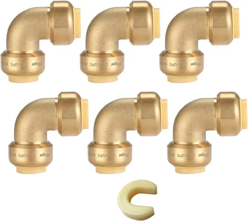 Miniatura 15 de Paquete de 12 acoplamientos rectos Pushfit de 1/2 pulgada, acoplamiento a presión de latón PEX con clip de desconexión, accesorios de plomería a