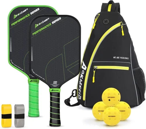Miniatura 12 de AKS Performance Series Pickleball Paddles Set - Toray T700 Raw Carbon Fiber Pickleball Paddle with Friction Surface, 16mm Powerful Polymer Core