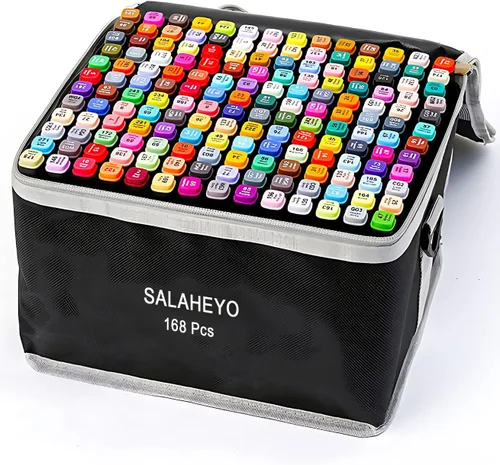 168 colores, marcadores a base de alcohol con juego de marcadores de arte para dibujo, recargables, para adultos, pintura, coloreado, bocetos,