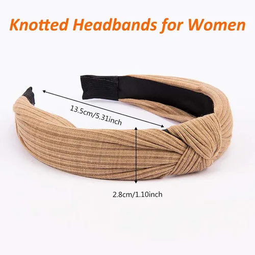 Miniatura 2 de Ondder Diademas anudadas para mujer, paquete de 10 diademas de moda con nudo superior, diadema surtida para mujer, turbante para el cabello fino