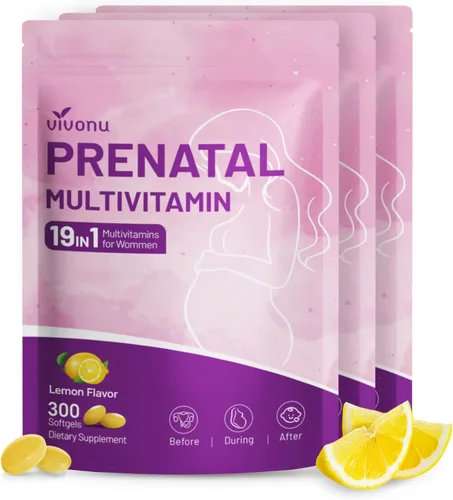 Miniatura 10 de VivoNu Multivitamínico prenatal, vitaminas prenatales con ácido fólico, probiótico, biotina, zinc, vitamina D3, K2, B6, B12, C y más, 300 cápsulas