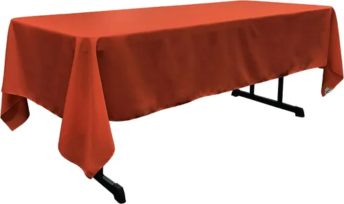 Miniatura 6 de Mantel rectangular de poliéster LinenTablecloth 60 x 126 pulgadas, color blanco.