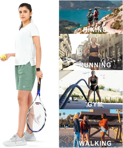 Miniatura 12 de NORTHYARD Pantalones cortos deportivos de senderismo para mujer, de secado rápido, ligeros, para gimnasio, entrenamiento, con 3 bolsillos