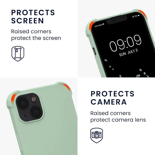 Miniatura 3 de kwmobile Funda cruzada compatible con Apple iPhone 13, funda de silicona TPU con correa, color violeta burdeos