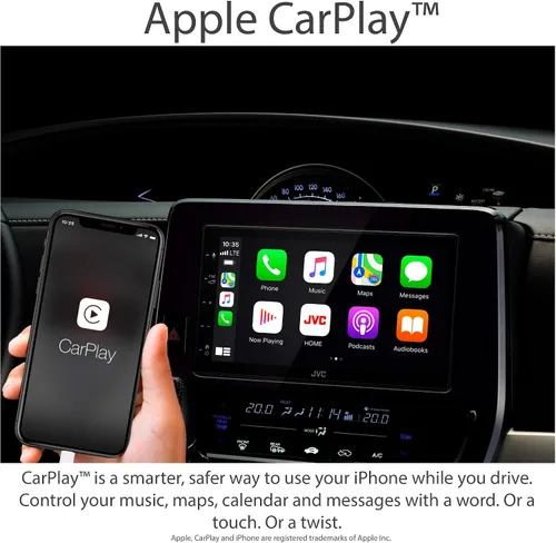 Miniatura 2 de JVC KW-M56BT Apple CarPlay Android Auto Reproductor multimedia con pantalla táctil capacitiva de 6.8 pulgadas, audio Bluetooth y llamadas manos