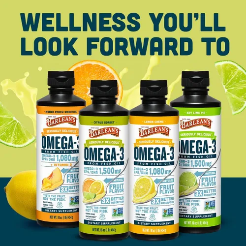 Miniatura 7 de Barlean's Suplemento líquido de aceite de pescado Omega 3 para hombres y mujeres, 1500 mg de ácido graso EPA y DHA, promueve la salud del cerebro