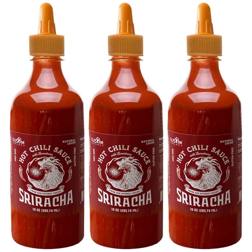 Miniatura 8 de Fusion Select Salsa picante Sriracha de 10 onzas, condimento gourmet de salsa picante y dulce para cocinar, pizza, salteado, pollo, carne, taco