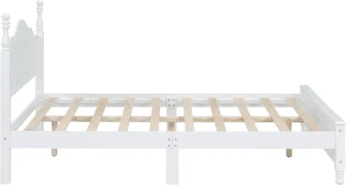 Miniatura 8 de Harper & Bright Designs Cama de plataforma tamaño Queen con cabecero, marco de cama de madera de estilo retro con soporte de listones, camas