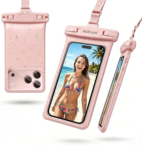 wellhouse Bolsa impermeable para teléfono, funda impermeable para teléfono para iPhone 16, 15, 14, 13, 12 Pro Max, XS, Samsung, IPX8 Bolsa seca para
