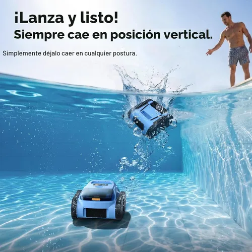 Miniatura 8 de Limpiador robótico inalámbrico para piscinas, aspiradora robótica automática para piscinas enterradas, limpieza de robot de piscina de spa de hasta