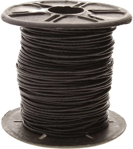 Miniatura 134 de The Beadsmith Cordón de cuero – Negro – Bobina de 0.039 in – 5 yardas/14.8 ft – Tanga de cuero indio ideal para trenzar, cuentas, collares, cordones
