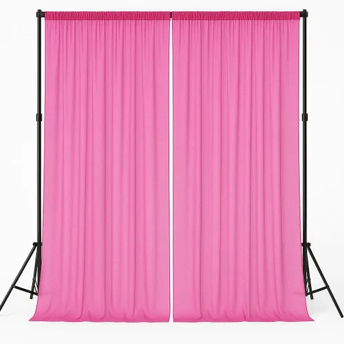 Miniatura 8 de AK-Trading - Paneles de cortinas de gasa para eventos de boda y decoración, cortinas de telón de fondo (115 x 120 pulgadas, negro)