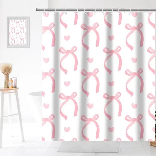Miniatura 11 de Decoración de baño hippie retro, cortina de ducha de vaca y fresa, tela de poliéster impermeable, 72 x 72 pulgadas, albaricoque