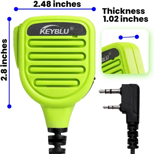 Miniatura 6 de Micrófono de altavoz impermeable para hombro con 2 pines, bidireccional, compatible con radios walkie talkie UV-5R, BTECH, Kenwood, Retevis