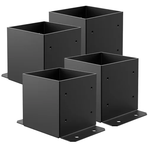 Miniatura 16 de SPACEEUP Base de Poste 4x4 2 Piezas, Tamaño Interior 3.6"x3.6" Base de Poste para Terraza, Anclaje de Poste Resistente con Recubrimiento en Polvo