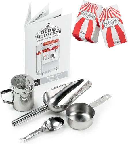 Miniatura 7 de Olde Midway - máquina de hacer palomitas estilo comercial, con hervidor de agua grande de 12 oz Rojo