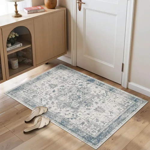 Miniatura 55 de Rugxara Alfombra de entrada lavable de 3 x 5, alfombras de pasillo bohemias antideslizantes para pasillo, entrada, cocina, baño, cuarto