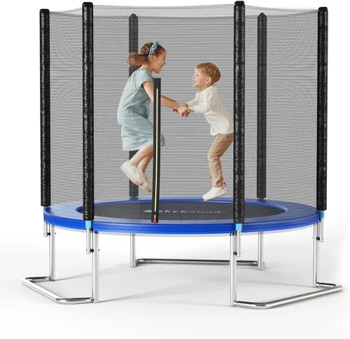 Miniatura 11 de SkyBound Trampolín para exteriores de 6 pies, 12 pies y 14 pies con recinto de red, trampolines recreativos para niños y adultos, patas