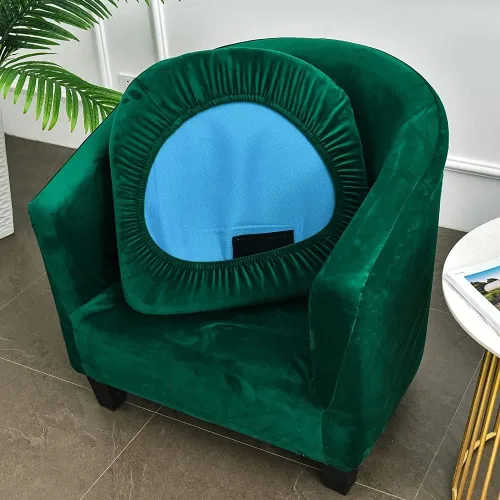 Miniatura 8 de OKYUK Fundas de terciopelo para silla de bañera, fundas de sofá de alta elasticidad, fundas de sofá, protector de muebles extraíble para sala