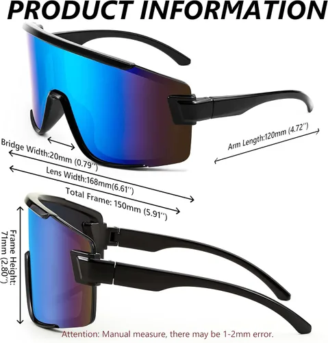 Miniatura 7 de FEISEDY Gafas de ciclismo para hombres y mujeres, gafas de sol deportivas de los años 80, gafas de esquí, conducción, pesca, ciclismo, protección