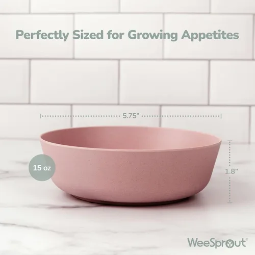 Miniatura 2 de WeeSprout Cuencos de bambú para niños con tapas, juego de cuatro cuencos de tamaño para niños 10 oz, para cereales, sobras y bocadillos, aptos