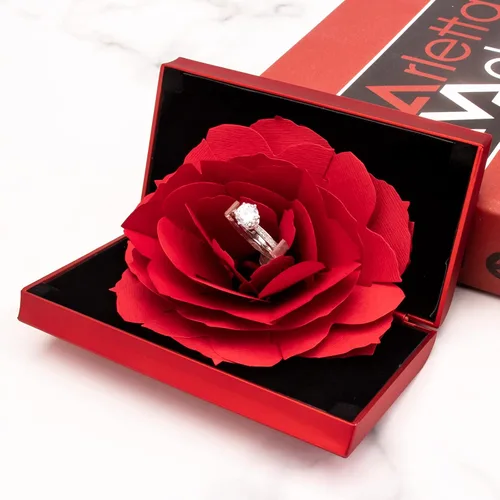 Miniatura 2 de Caja de anillo de compromiso, caja de rosas sorpresa para mujer, como propuesta, anillo de boda, regalo, etc.