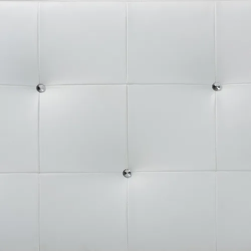 Miniatura 4 de Baxton Studio Dalini cabecera para interiores con botones de cristal de imitación, Vinilo, Blanco