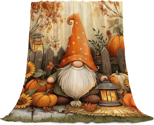 Miniatura 16 de YeeJu Manta decorativa de otoño, tamaño Queen, para Acción de Gracias, cosecha de otoño, lindas calabazas, para cama, sofá, grande, suave, Otoño-01