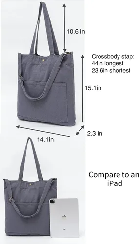Miniatura 3 de Jeelow Bolso bandolera de lona resistente para hombre y mujer