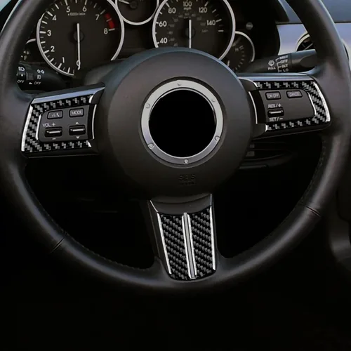Miniatura 4 de Fibra de carbono, para Mazda, marco de botón de volante, decoración para Mazda MX-5, Miata, MX5, 2006, 2007, 2008, 2009, 2010, 2011, 2012, 2013