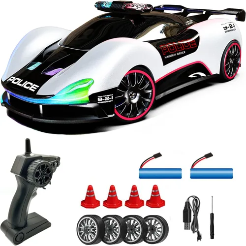 Miniatura 10 de Coche de deriva a escala 1:20 con control remoto 4WD 2.4GHz Racing Sport Toy RC Car con luces LED, carreras y ruedas de deriva (azul)